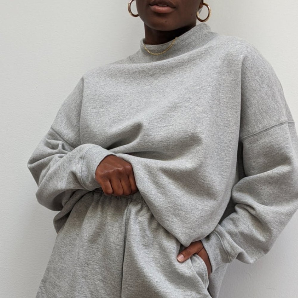 NA NIN Heather Grey Sweatshirt + Shorts Set NWT